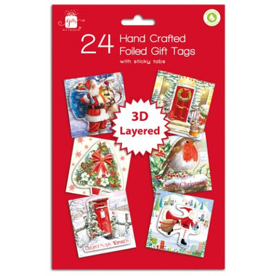 PACK OF 24 TRAD HAND CRAFTED TAGS