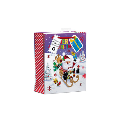 MEDIUM NOVELTY SANTA SLEIGH XMAS GIFT BAG&nbsp;