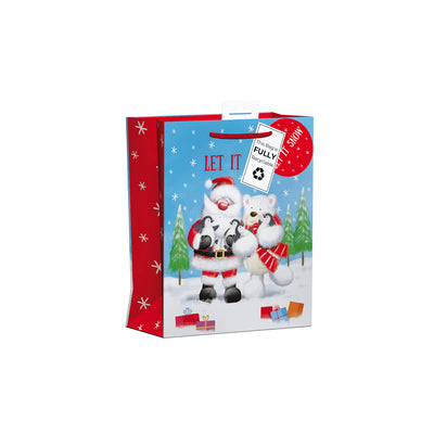 MEDIUM SANTA AND FRIENDS XMAS BAG