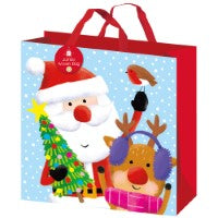 CUTE SANTA SQUARE WOVEN GIFT BAG