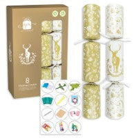 BOX OF 8 STAG DESIGN 12"&nbsp; XMAS CRACKERS