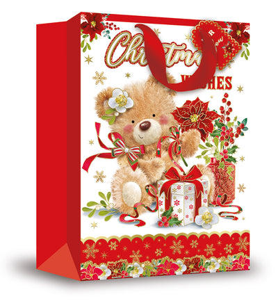 EXTRA LARGE CUTE TEDDY XMAS BAG