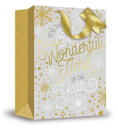 EXTRA LARGE WONDERFUL TIME TEXT GIFT BAG