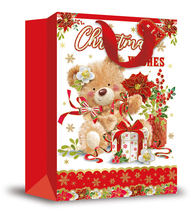 GIANT CUTE TEDDY XMAS GIFT BAG