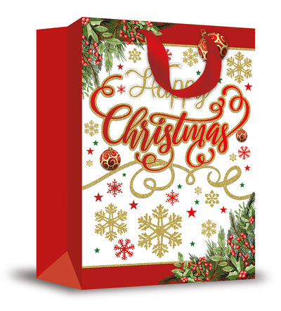 GIANT HAPPY XMAS TEXT GIFT BAG