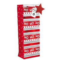 HO HO HO STRIPED XMAS BOTTLE BAG