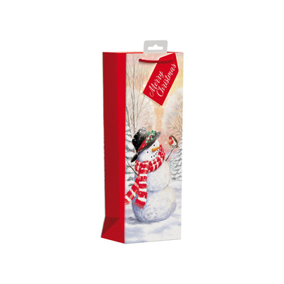 SNOWMAN XMAS BOTTLE BAG