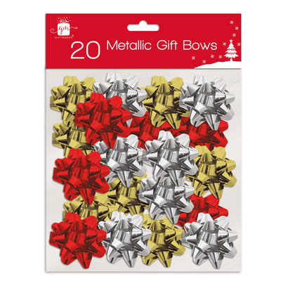 20 PACK ASST. XMAS GIFT BOWS