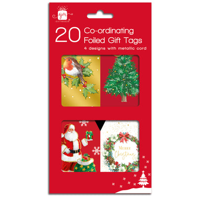 20 PACK ELEGANT XMAS GIFT TAGS