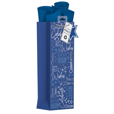 BLUE MALE HAPPY BIRTHDAY BOTTLE BAG