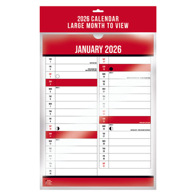LARGE 2026 MONTH TO VIEW COMMERCIAL CALANDER