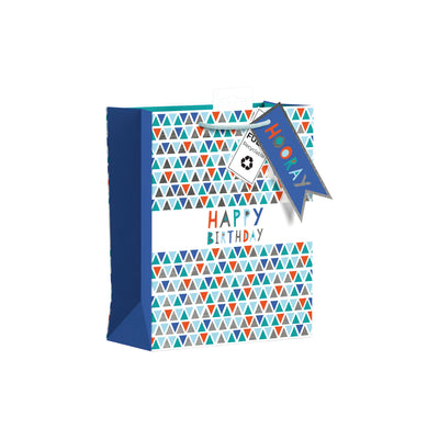 MEDIUM BIRTHDAY CHEVRON GIFT BAG