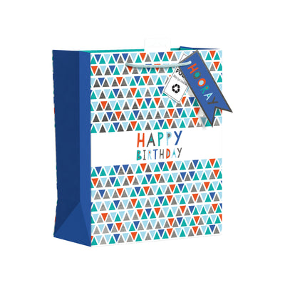 LARGE BIRTHDAY CHEVRON GIFT BAG