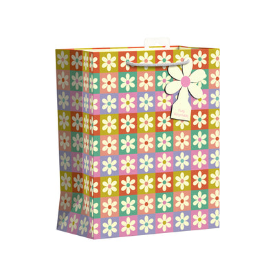 LARGE RETRO FLORAL GIFT BAG