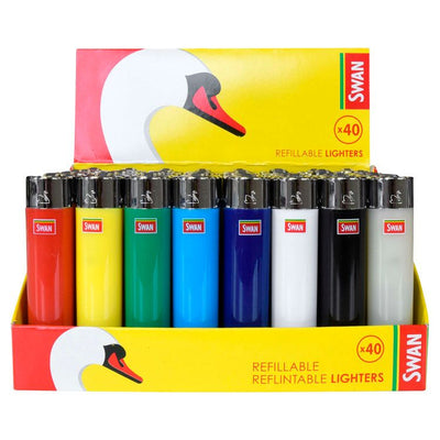 SWAN REFILLABLE FLINT LIGHTER (40 PER TRAY)
