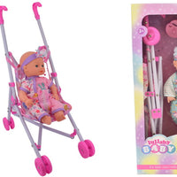 23CM BABY DOLL AND STROLLER