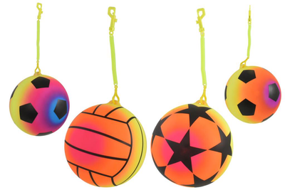 ASST. 10" NEON BALL WITH KEY CHAIN (DEFLATED)
