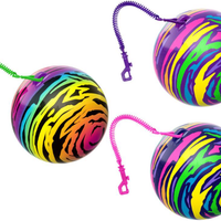 NEON ZEBRA BALL WITH KEY CHAIN