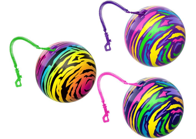 NEON ZEBRA BALL WITH KEY CHAIN (DEFLATED)