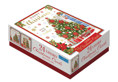 BOX OF 24 TRAD XMAS LUXURY CARDS