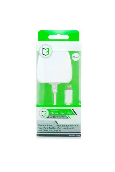 2 AMP IPHONE MAINS CHARGER AND LEAD