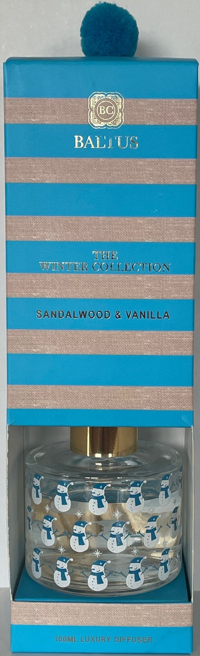 100ML SANDLEWOOD AND VANILLA SNOWMAN REED DIFFUSER