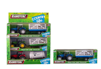 ASST. FARM TRACTOR AND TRAILER SET