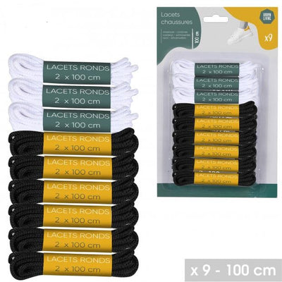 PACK OF 9 ASST. SHOE LACES