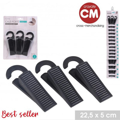 3 PACK BLACK DOOR STOPS