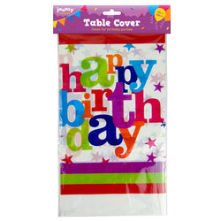 HAPPY BIRTHDAY PLASTIC TABLE COVER