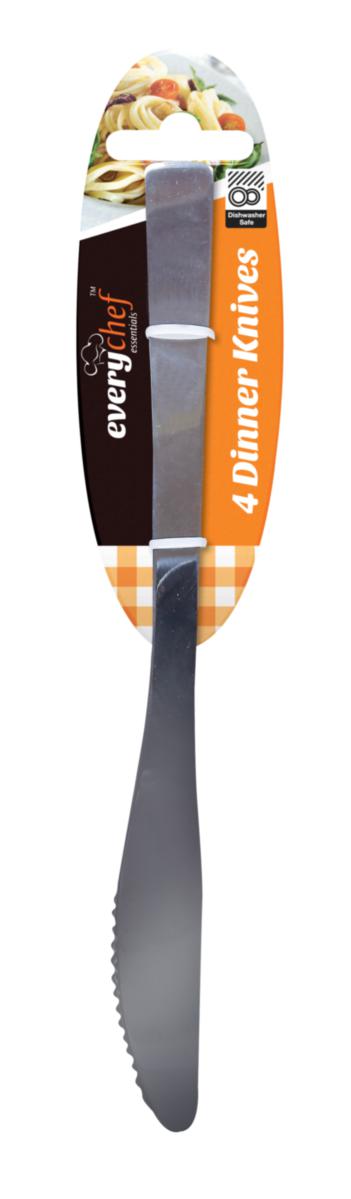 4 PACK STAINLESS STEEL DINNER KNIVES