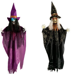2 ASST. 183CM HANGING WITCH WITH SOUND AND LIGHT