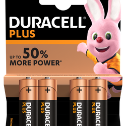 DURACELL AA 4 PACK PLUS POWER BATTERIES