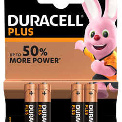 DURACELL AAA 4 PACK PLUS POWER BATTERIES