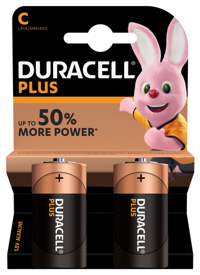 DURACELL C 2 PACK PLUS POWER BATTERIES