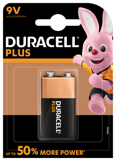 DURACELL SINGLE 9V PLUS POWER BATTERY