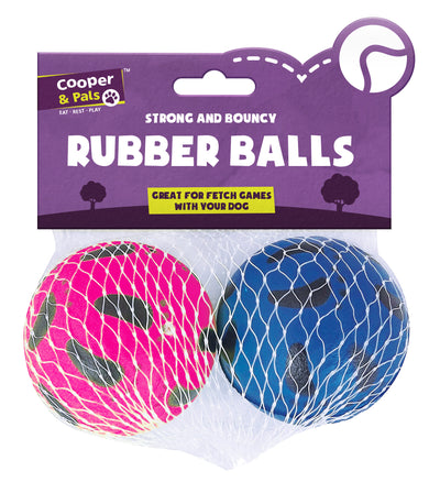 2 PACK RUBBER DOG BALLS