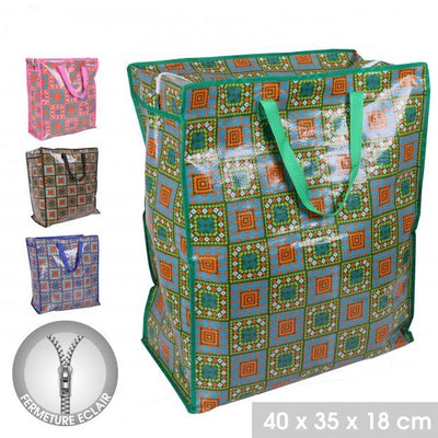 4 ASST.40X35X18CM WOVEN SHOPPING BAG