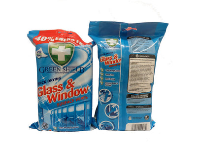 GREEN SHIELD 70 PACK GLASS AND WINDOW WIPES