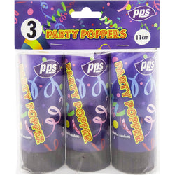 3 PACK JUMBO PARTY POPPERS