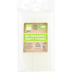 80 PACK WHITE BIO DEGRADABLE STRAWS