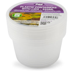 5 PACK 550ML CONTAINERS WITH LIDS