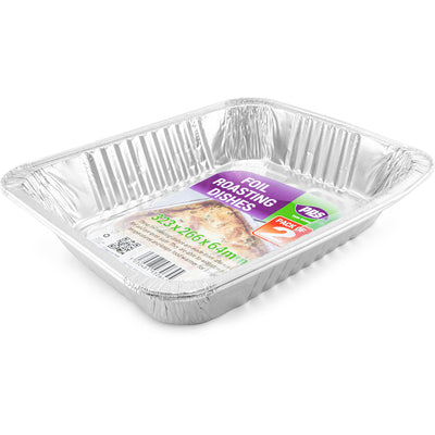 PACK OF 2  323MM X 266MM FOIL ROASTING DISHES