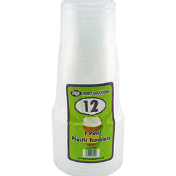 12 PACK 1 PINT PLASTIC TUMBLERS