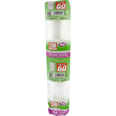 PACK OF 60  200ML CLEAR CUPS