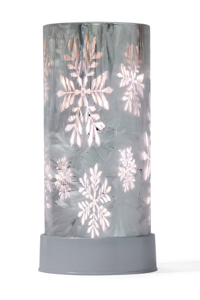 10CM X 18CM METALLIC B/OP ICED GLASS LANTERN