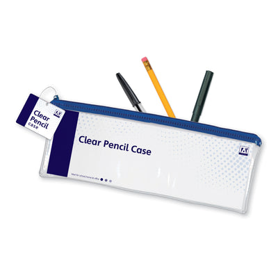 CLEAR LARGE PLASTIC PENCIL CASE