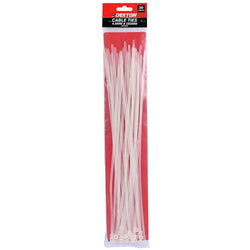 PACK OF 10 9MM X  500MM WHITE CABLE TIES