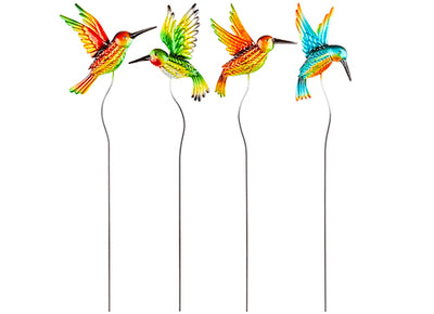 METAL HUMMING BIRD ON ROD