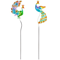 METAL PEACOCK ON ROD